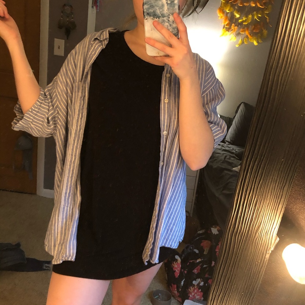 Blue and White Striped Shirt